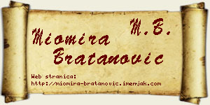 Miomira Bratanović vizit kartica